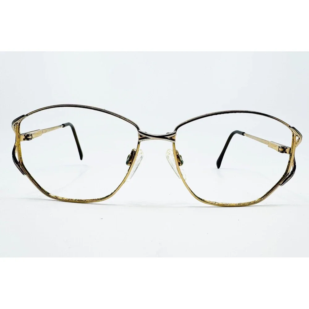 Luxottica Mabel Eyeglasses Womens Gold Vintage Italy 56-15-130